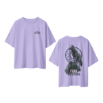 oversize fear nothing wolf unisex lavender tshirt front back view yuvio