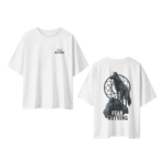 oversize fear nothing wolf unisex white tshirt front back view yuvio