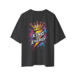 oversize king of energy mens black tshirt back view yuvio