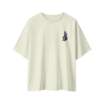 oversize robo racer street graphic mens beige tshirt front view yuvio