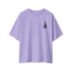 oversize robo racer street graphic mens lavender tshirt front view yuvio