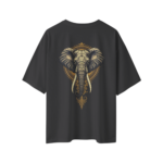 oversize royal elephant graphic unisex black tshirt back view yuvio