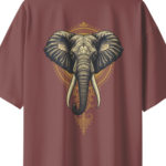 oversize royal elephant graphic unisex coffee tshirt close up print yuvio