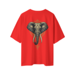 oversize royal elephant graphic unisex red tshirt back view yuvio