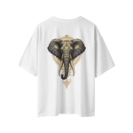 oversize royal elephant graphic unisex white tshirt back view yuvio