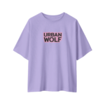 oversize urban wolf womens lavender tshirt front view yuvio