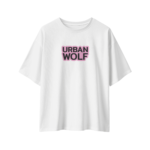 oversize urban wolf womens white tshirt front view yuvio