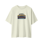 oversize wild ride tiger mustang mens beige tshirt front view yuvio