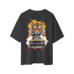 oversize wild ride tiger mustang mens black tshirt back view yuvio