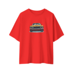 oversize wild ride tiger mustang mens red tshirt front view yuvio