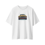 oversize wild ride tiger mustang mens white tshirt front view yuvio