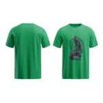 regular fit fear nothing wolf unisex green tshirt front back view yuvio