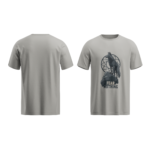 regular fit fear nothing wolf unisex melange grey tshirt front back view yuvio