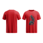 regular fit fear nothing wolf unisex red tshirt front back view yuvio