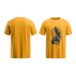 regular fit fear nothing wolf unisex yellow tshirt front back view yuvio