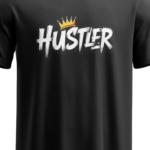 regular fit hustler mens black tshirt close up print yuvio