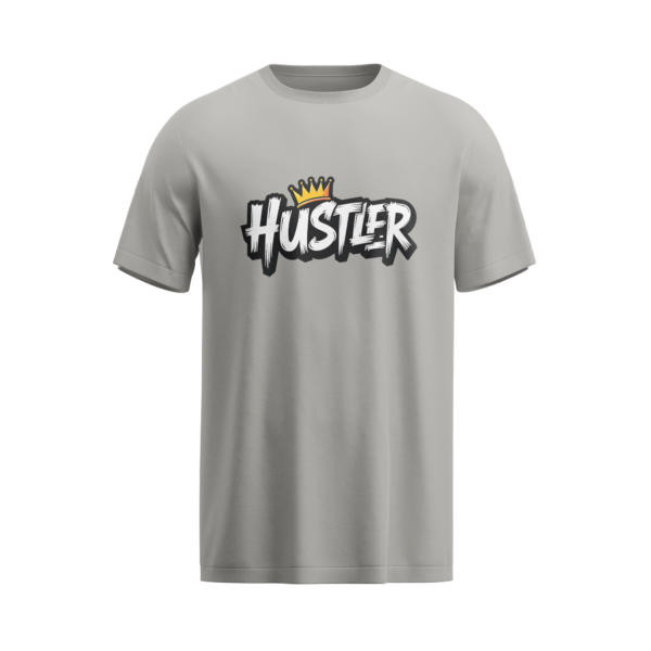 regular fit hustler mens melange grey tshirt front view yuvio