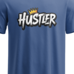 regular fit hustler mens royal blue tshirt close up print yuvio