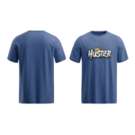 regular fit hustler mens royal blue tshirt front back view yuvio