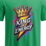 regular fit king of energy mens green tshirt close up print yuvio