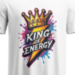 regular fit king of energy mens white tshirt close up print yuvio