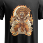 regular fit lord narsimha unisex black tshirt close up print yuvio 1