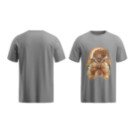 regular fit lord narsimha unisex grey tshirt front back view yuvio