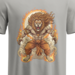 regular fit lord narsimha unisex melange grey tshirt close up print yuvio
