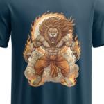 regular fit lord narsimha unisex navy blue tshirt close up print yuvio