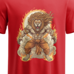 regular fit lord narsimha unisex red tshirt close up print yuvio