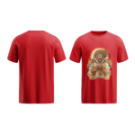 regular fit lord narsimha unisex red tshirt front back view yuvio