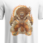 regular fit lord narsimha unisex white tshirt close up print yuvio
