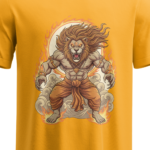 regular fit lord narsimha unisex yellow tshirt close up print yuvio