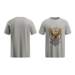 regular fit majestic force eagle unisex melange grey tshirt front back view yuvio