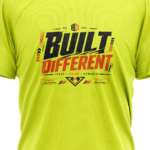 gym-built-different-unisex-neon-green-polyester-tshirt-close-up-view-yuvio