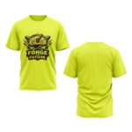 gym-forge-the-future-polyester-neon-green-tshirt-front-back-view-yuvio