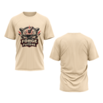 gym-forge-the-future-polyester-sand-tshirt-front-back-view-yuvio