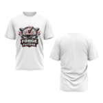 gym-forge-the-future-polyester-white-tshirt-front-back-view-yuvio