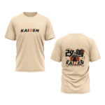gym-kaizen-unisex-sand-polyester-tshirt-front-back-view-yuvio