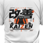 gym-kaizen-unisex-white-polyester-tshirt-close-up-view-yuvio