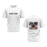 gym-kaizen-unisex-white-polyester-tshirt-front-back-view-yuvio