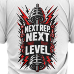 gym-next-rep-next-level-polyester-white-tshirt-close-up-view-yuvio