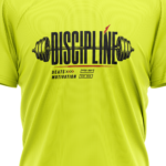 gym-polyester-discipline-beats-motivation-unisex-neon-green-tshirt-close-up-view-yuvio