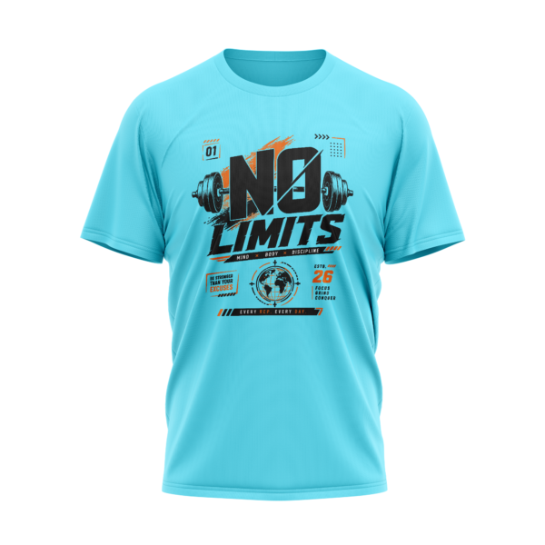 No Limit Unisex Regular Fit Gym Polyster T-Shirt | Yuvio
