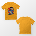 kids-little-hero-big-dreams-yellow-tshirt-front-back-view-yuvio