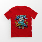 kids-stay-chill-red-tshirt-front-view-yuvio