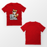 kids-stay-clever-red-tshirt-front-back-view-yuvio