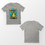 kids-too-cool-to-roar-melange-grey-tshirt-front-back-view-yuvio