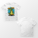 kids-too-cool-to-roar-white-tshirt-front-back-view-yuvio