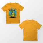 kids-too-cool-to-roar-yellow-tshirt-front-back-view-yuvio